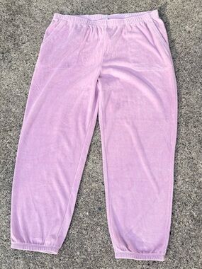 Aerie Lilac Pink Velour Joggers NWT Size XL Soft Lounge